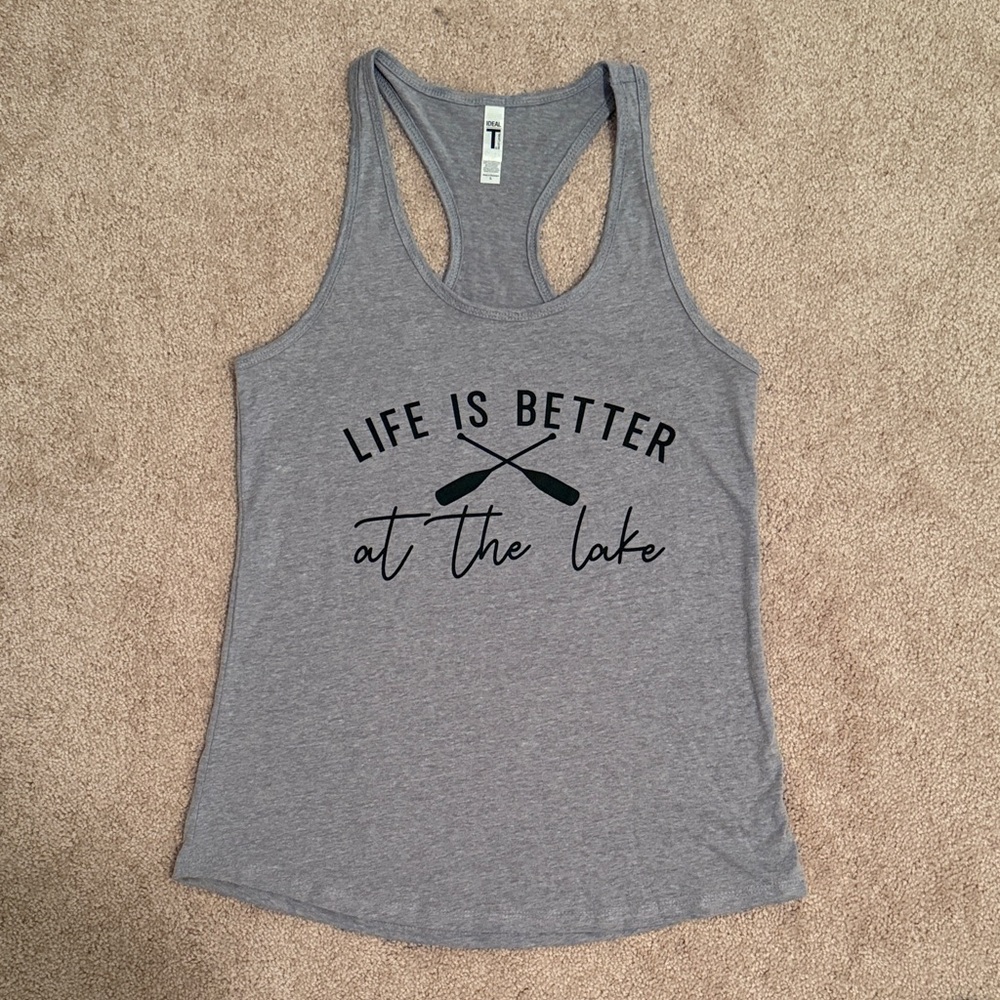 Women’s Gray Tank Top - Life is Better at the Lake